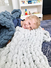Load image into Gallery viewer, Light Gray Blanket In A Box Kit!